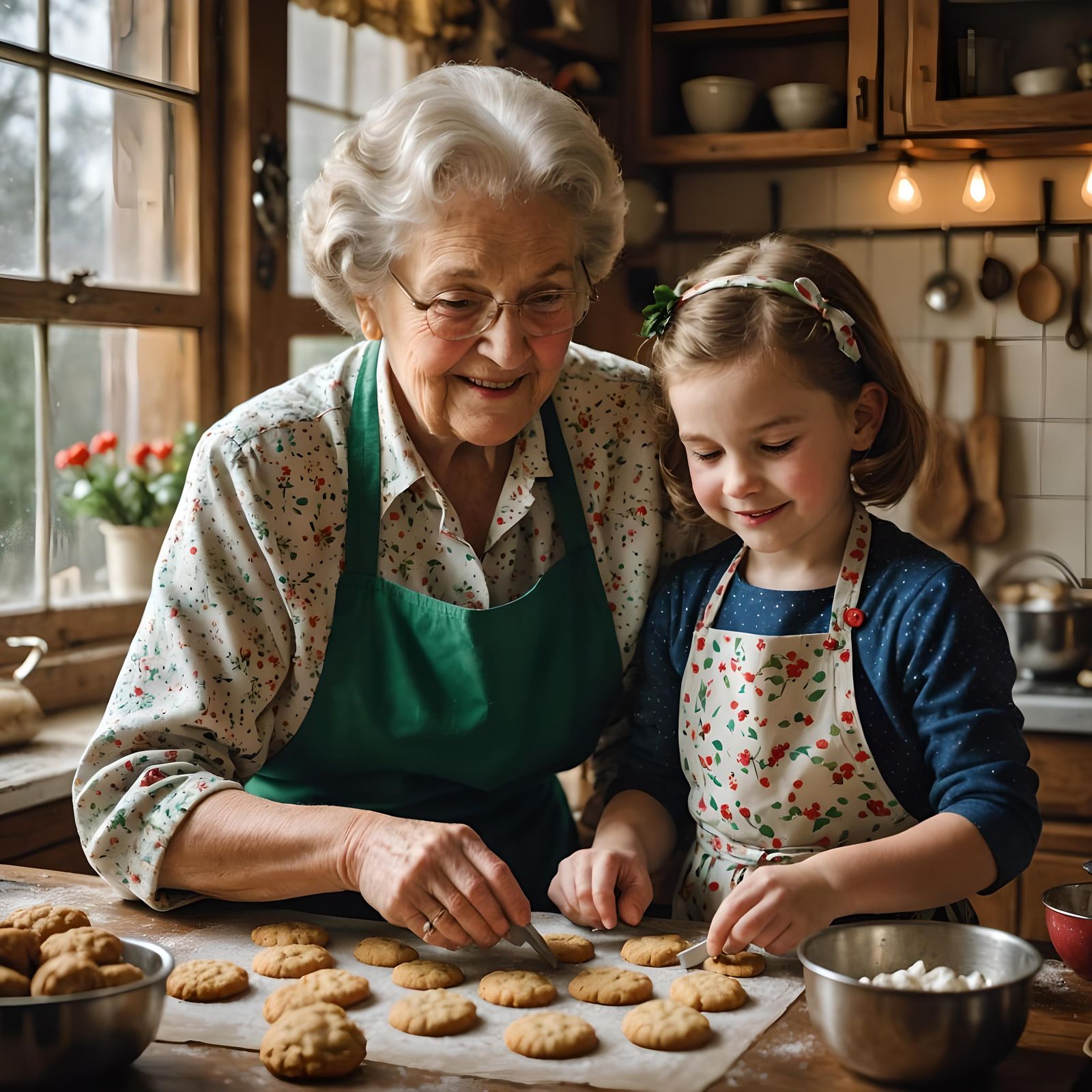 Baking cookies with grandma!