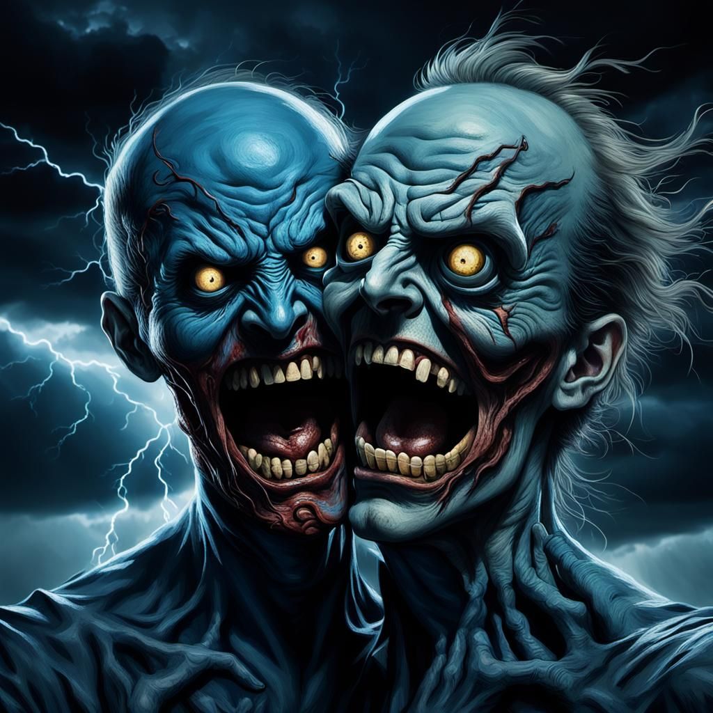 Two-Faced Horror Character in Dark Fantasy Art