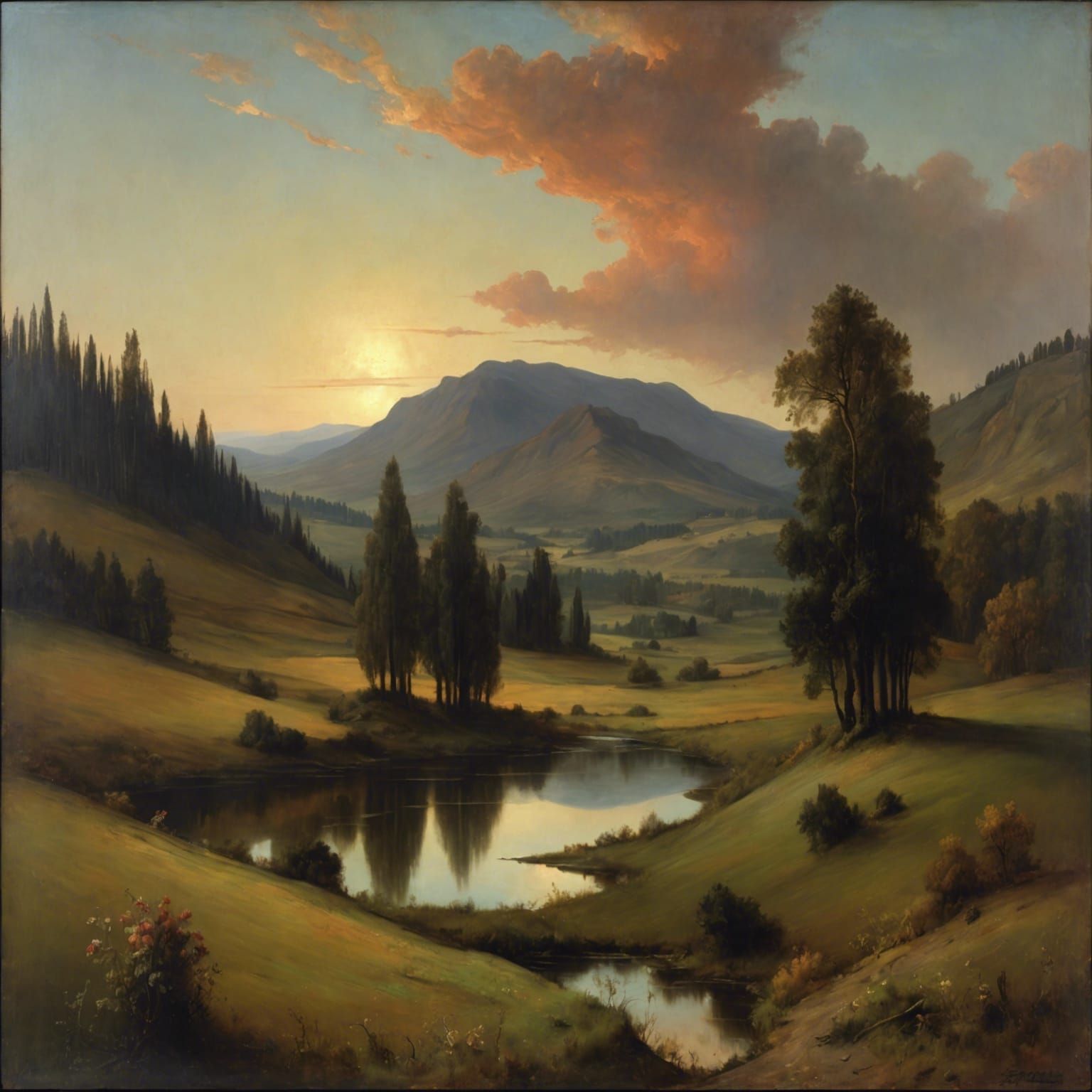 Lake Endine Landscape in Odd Nerdrum Style