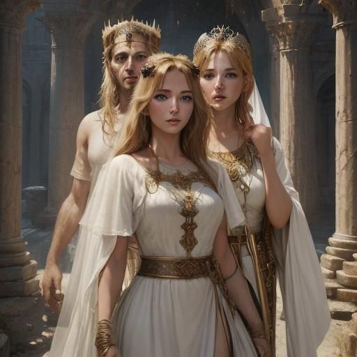 Ancient Roman Priestess and Prince: Fantasy Art