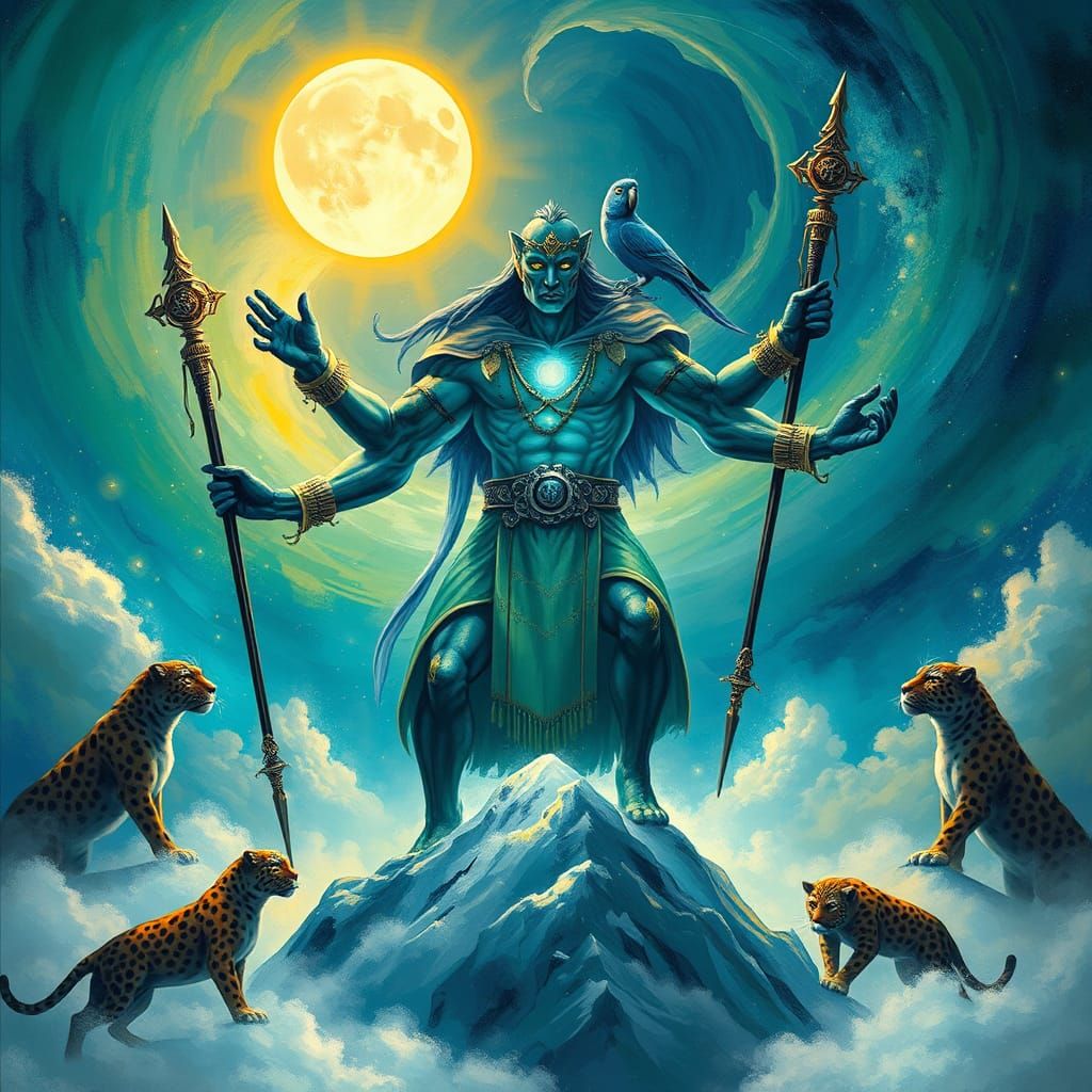 Majestic Leopard Shaman Orchestrates Harmony of the Universe