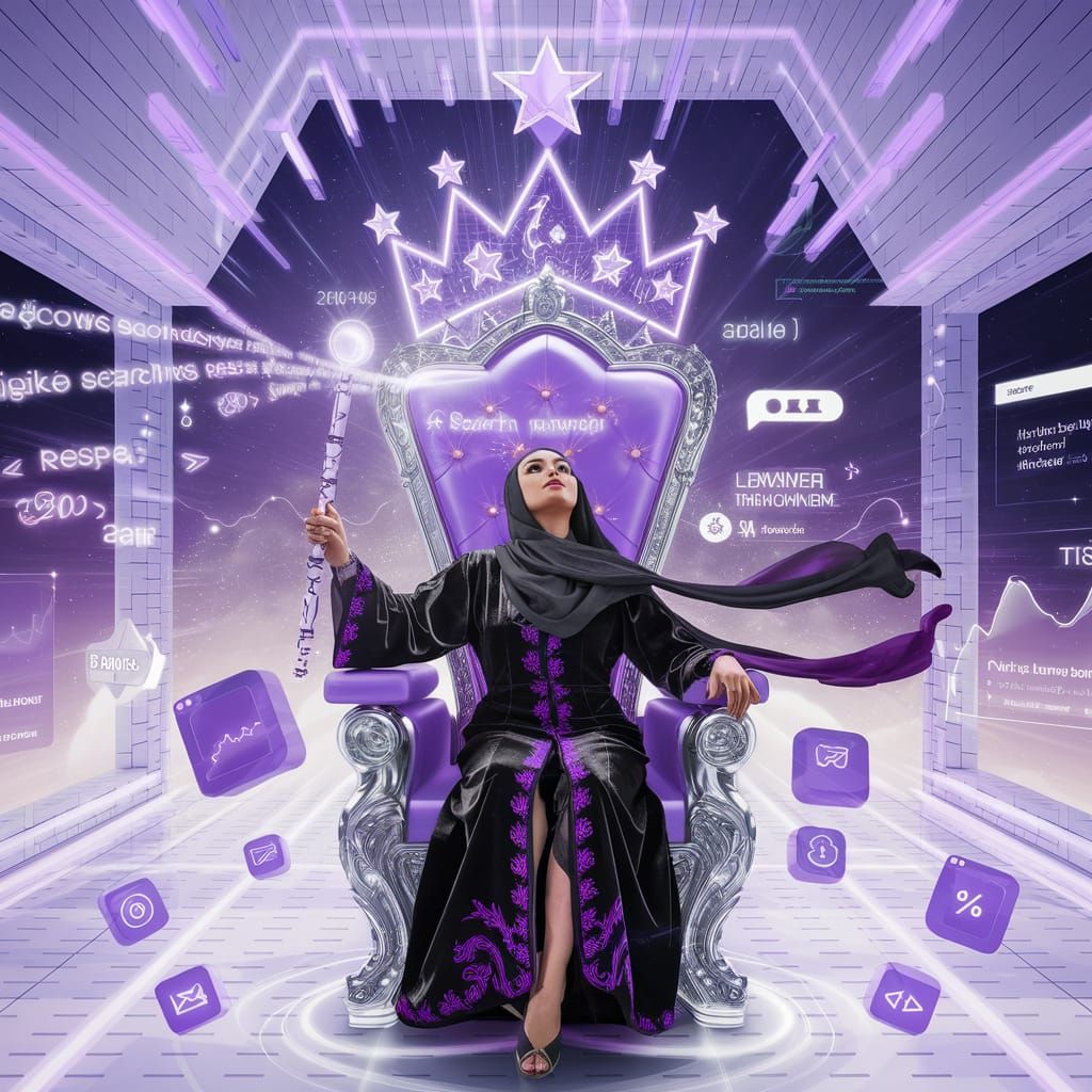 Digital Empress Commands the Algorithm from Sky Throne