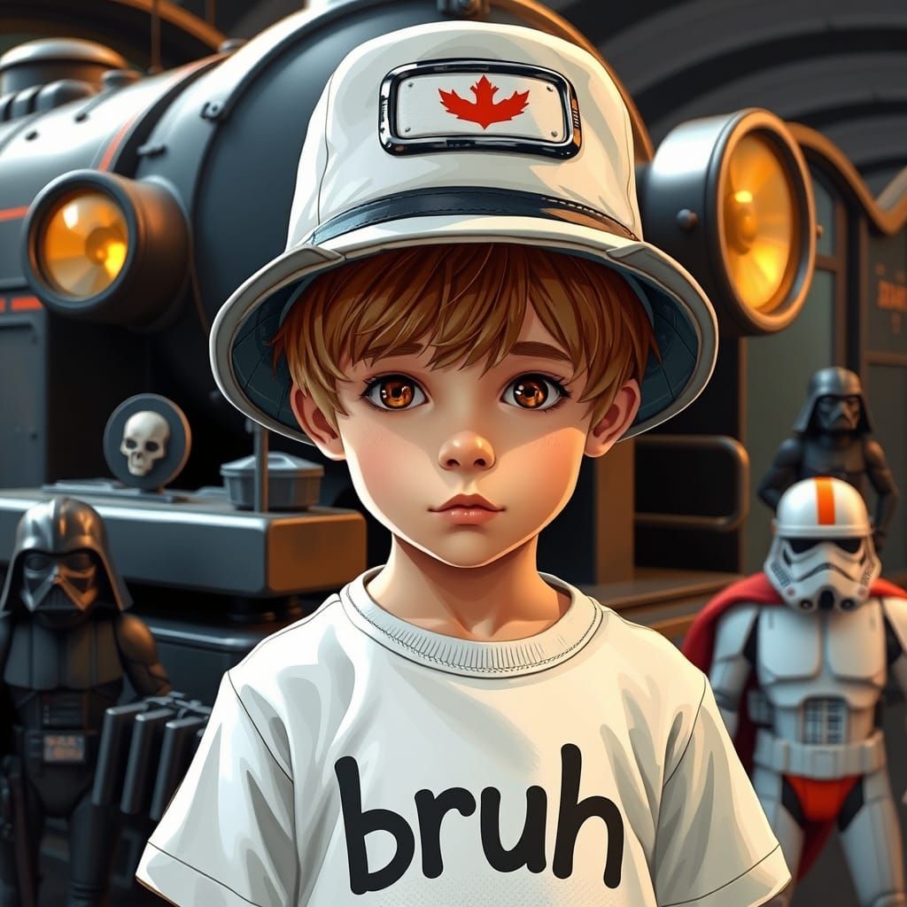 Boy with Star Wars Toys, Digital Art