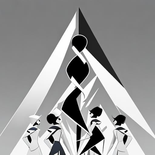Dynamic Cheerleading Pyramid in Silhouette Concept Art