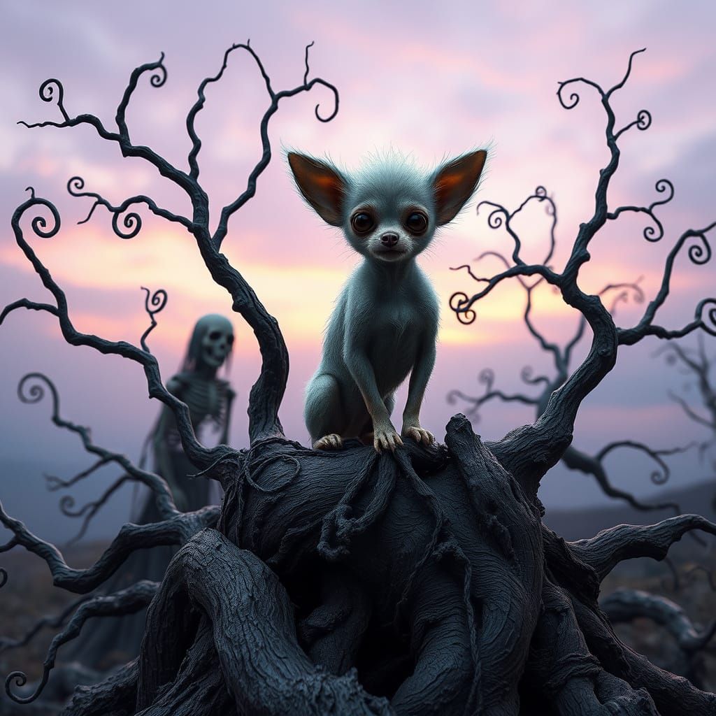Surreal Chihuahua Icon Exudes Quiet Confidence in Dark, Hype...