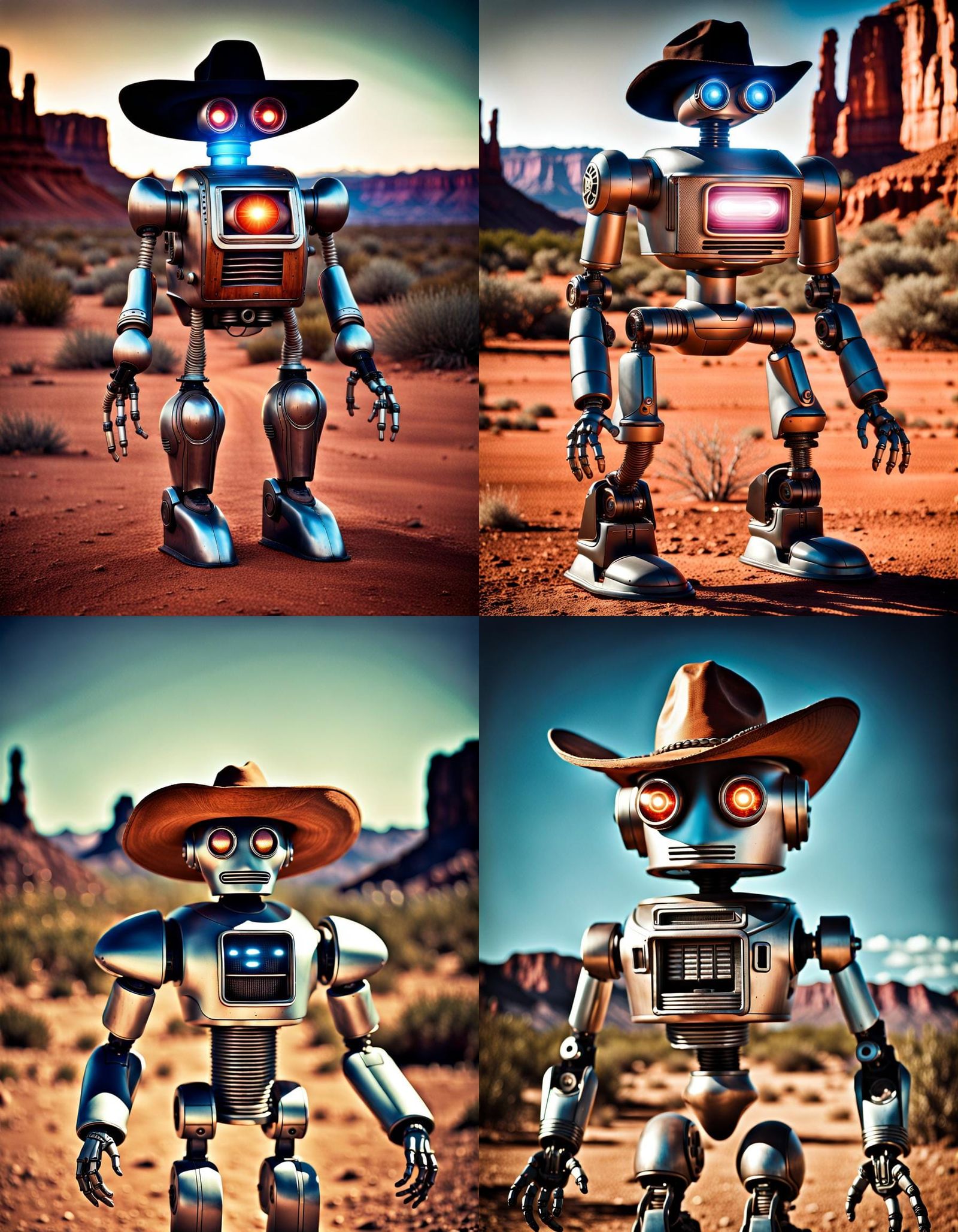 Sci-Fi Robot Cowboy in Wild West Setting