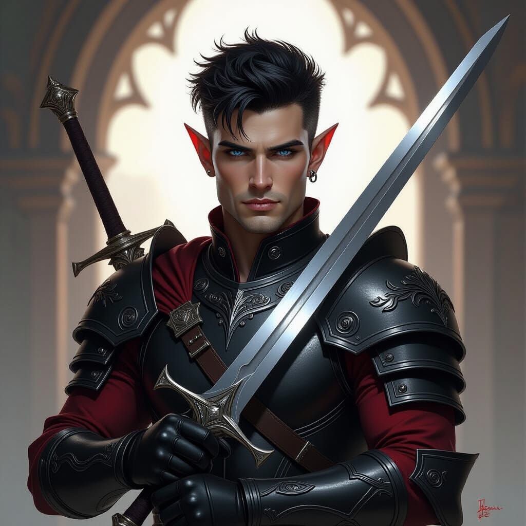Handsome Elf Warrior in Dark Fantasy Concept Art
