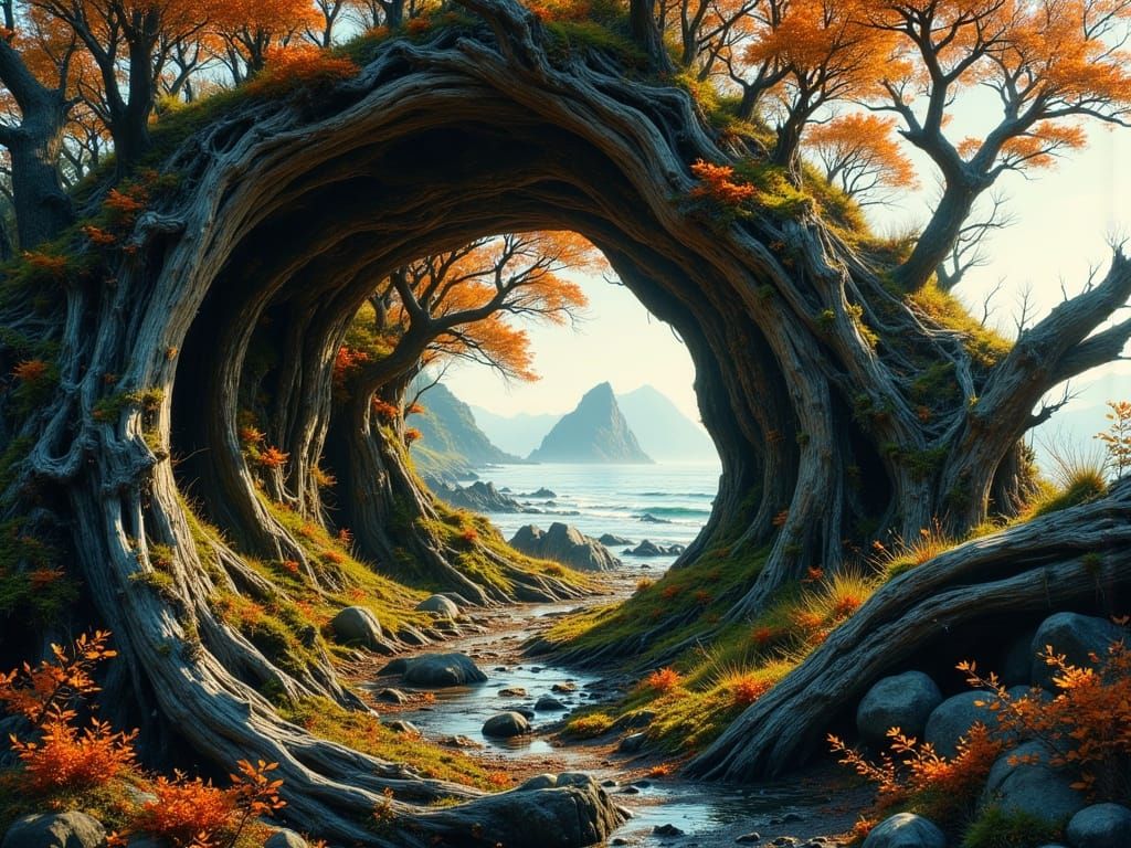 Driftwood Reveals Hidden Forest Coast in Autumn Light