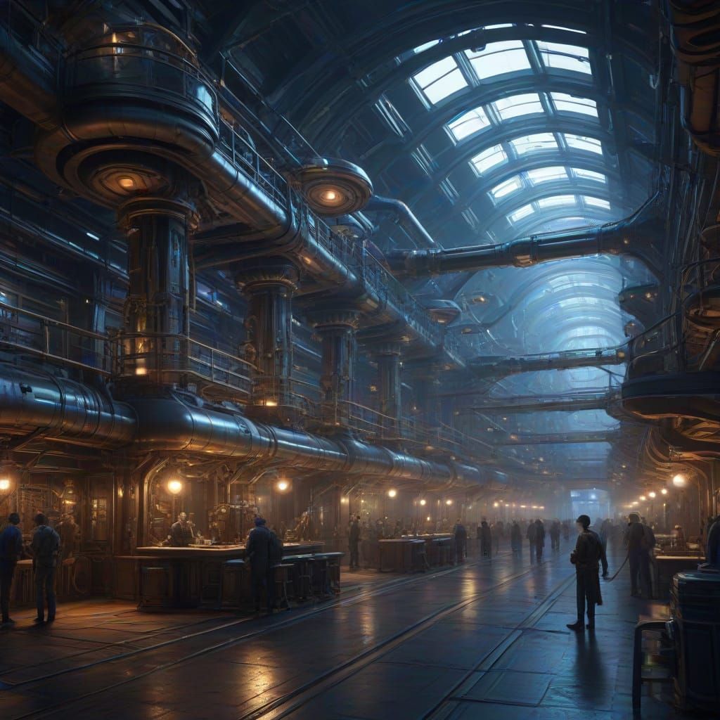 Futuristic Space Academy Training in Zero-G