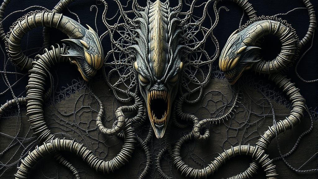 Eldritch Forms: Twisted Wires in Biomechanical Style