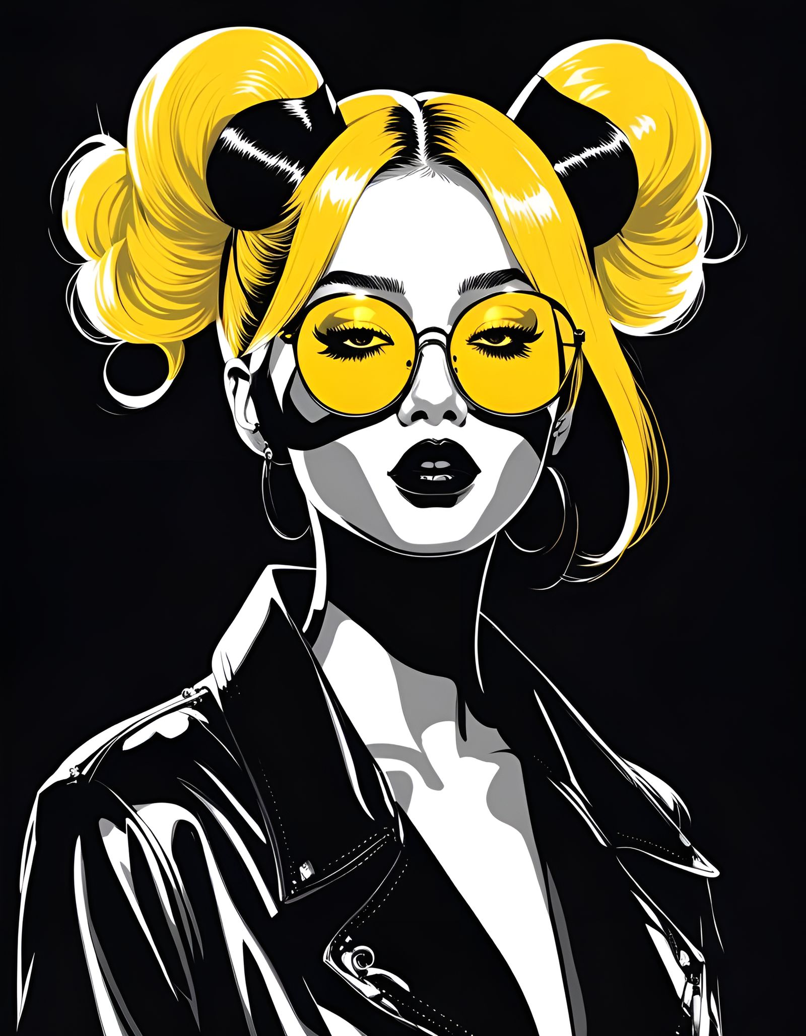 Anime Pop Art Girl in Sunglasses