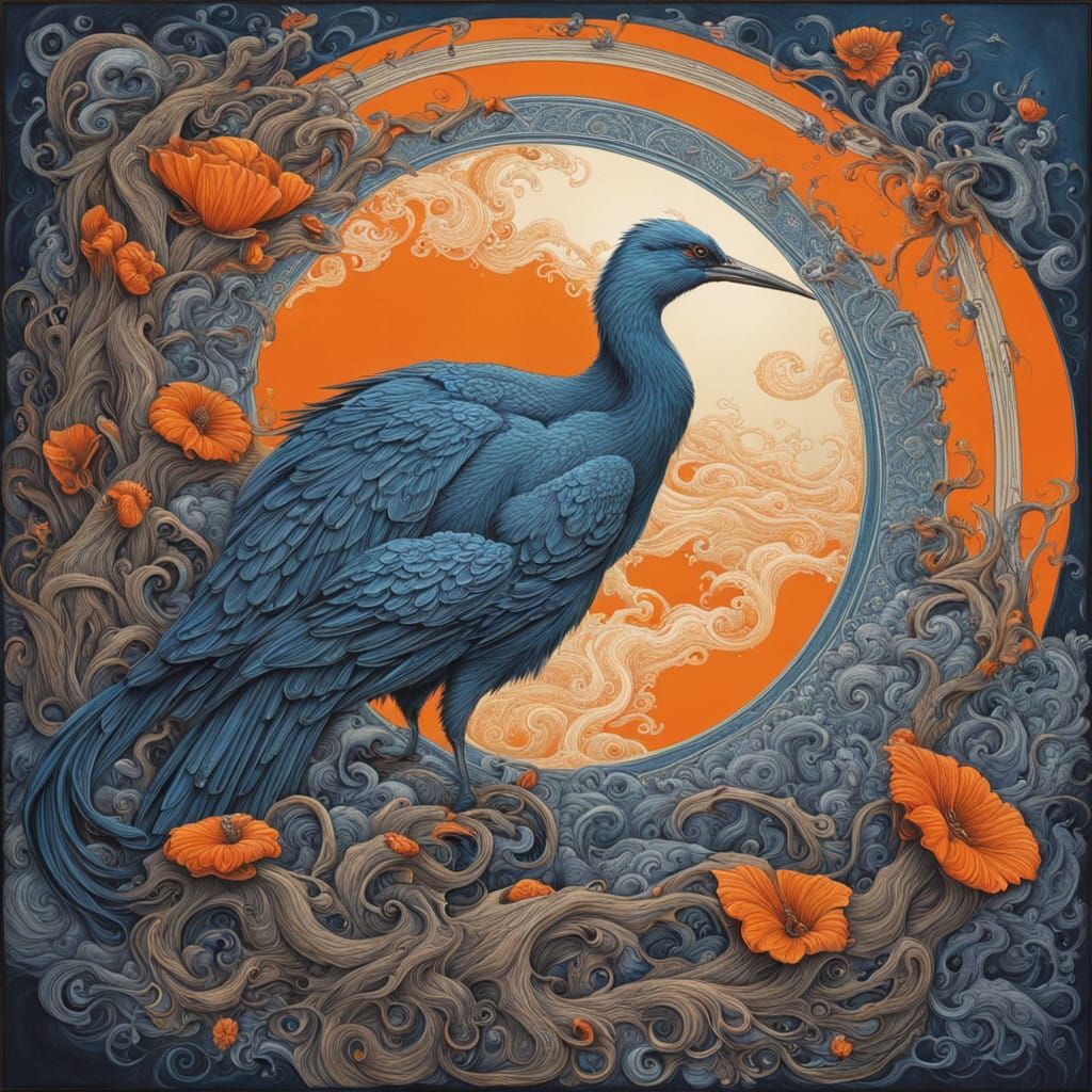 Surreal Dreamscapes in Vibrant Orange and Blues