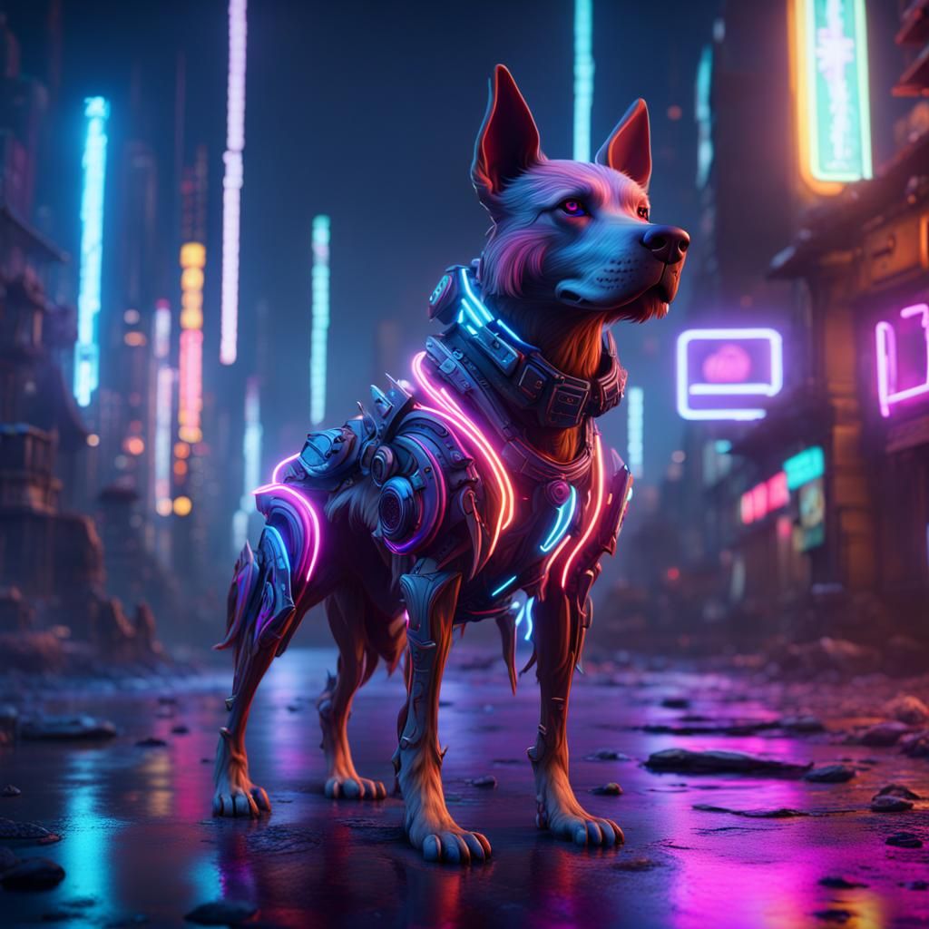 Neon Dog Fantasy Concept Art