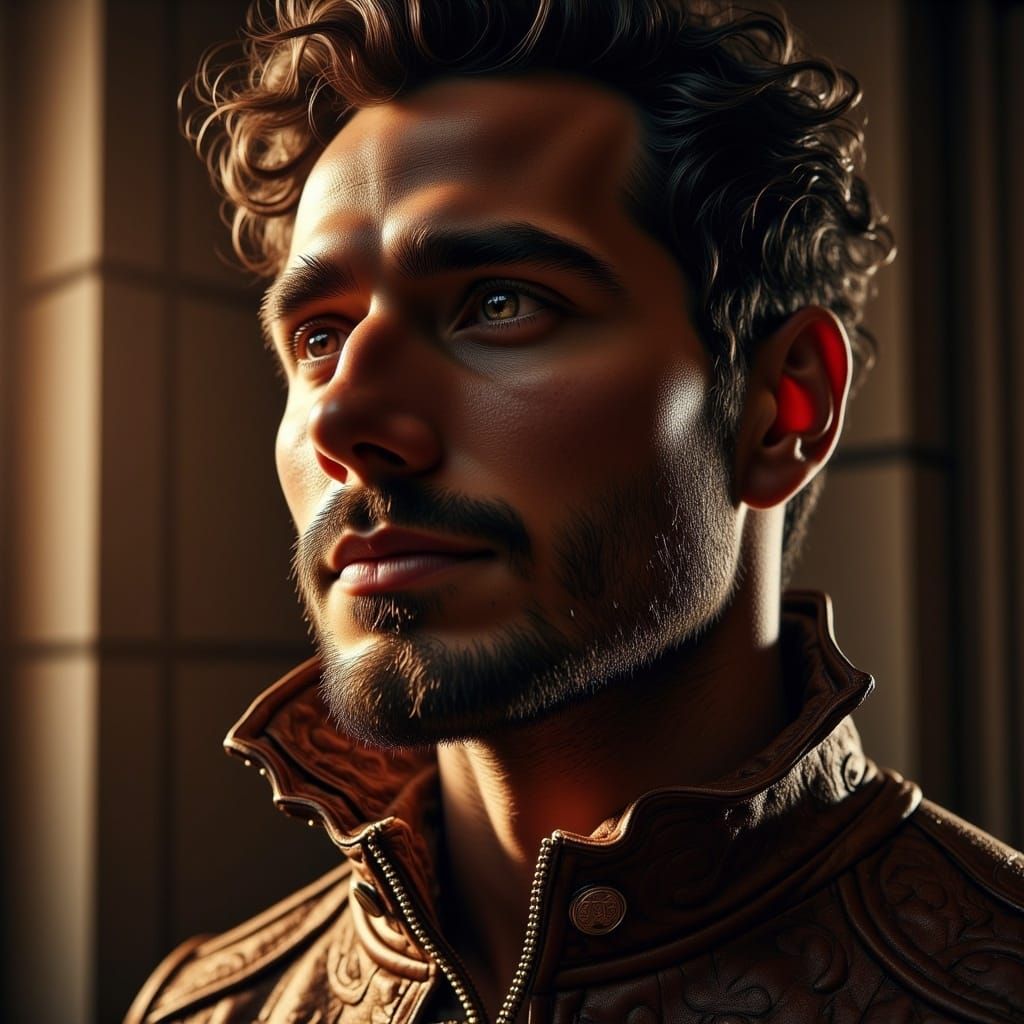 Dramatic Portrait of Spaniard in Chiaroscuro Lighting