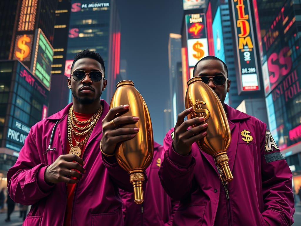 Luxury Doctors in High-Fashion Medical Attire Pose with Enem...