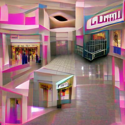 Eerily Empty Shopping Mall Interior