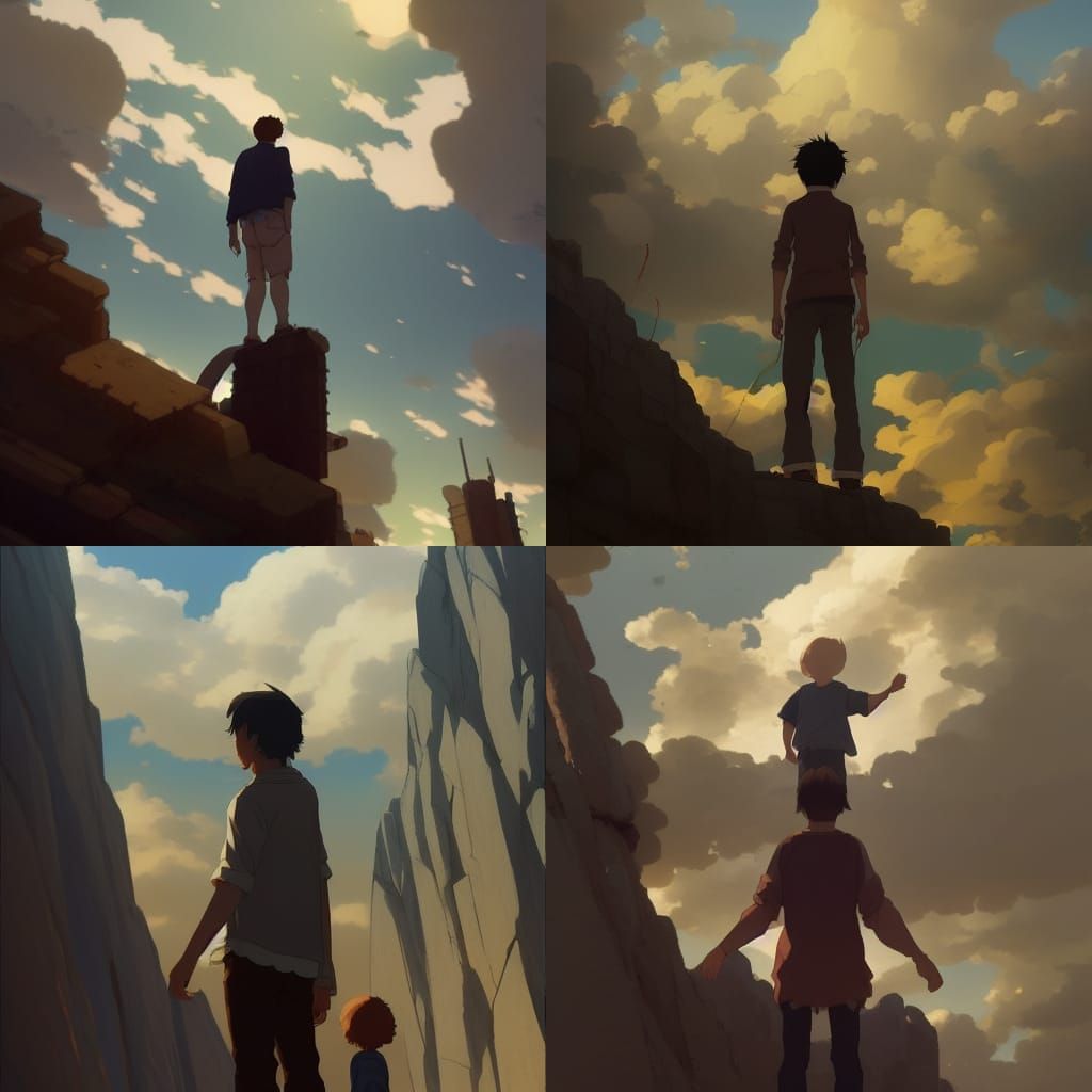 Standing on Giants: Digital Art Illustration