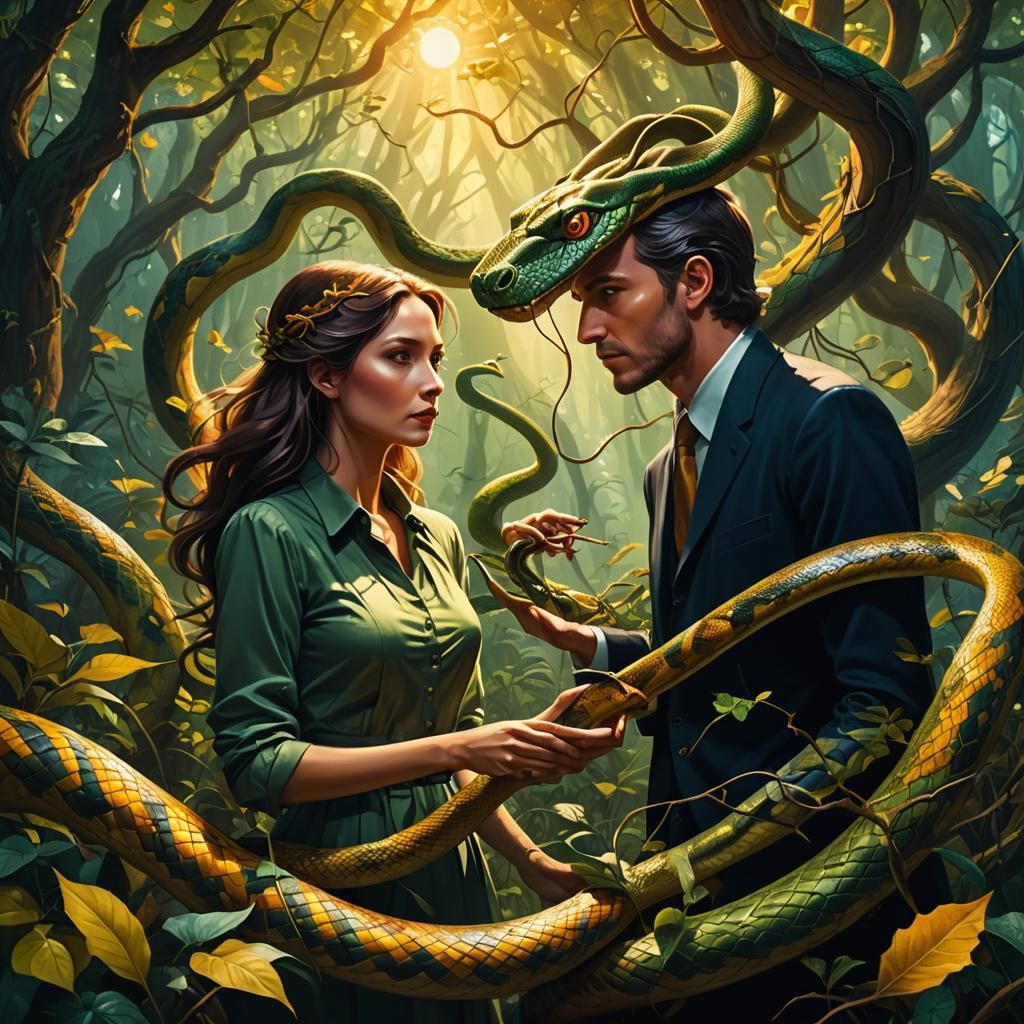 Mystical Forest: Transformation into Snake and Mouse