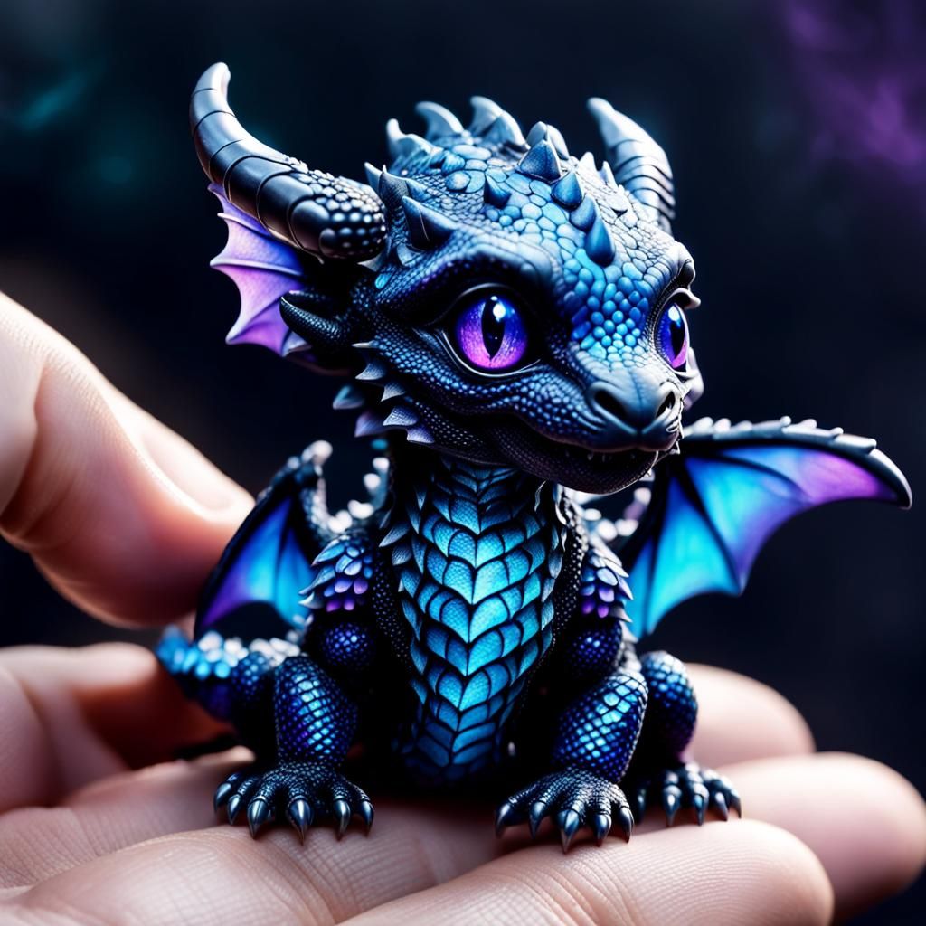 Detailed Dragon Cub on Finger, 3D Digital Art