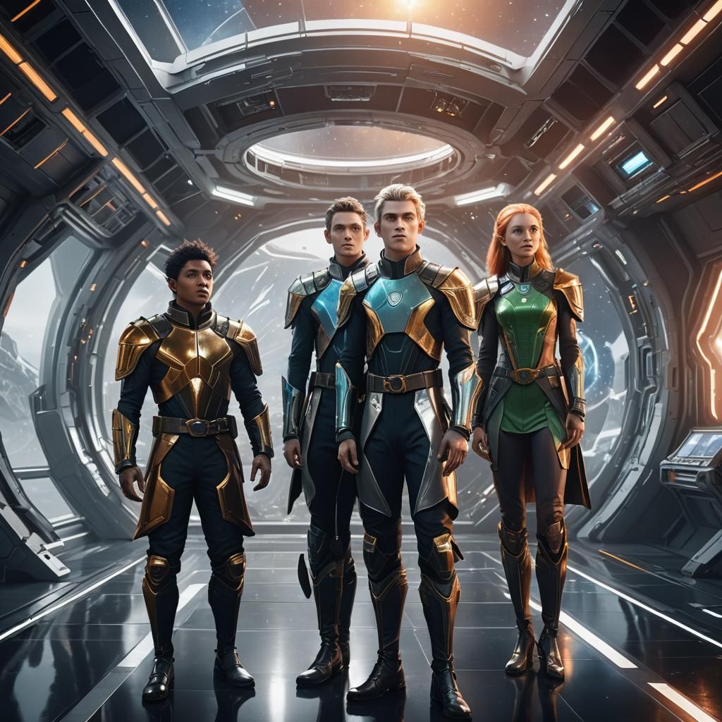 Elves in Space Station: Fantasy Concept Art