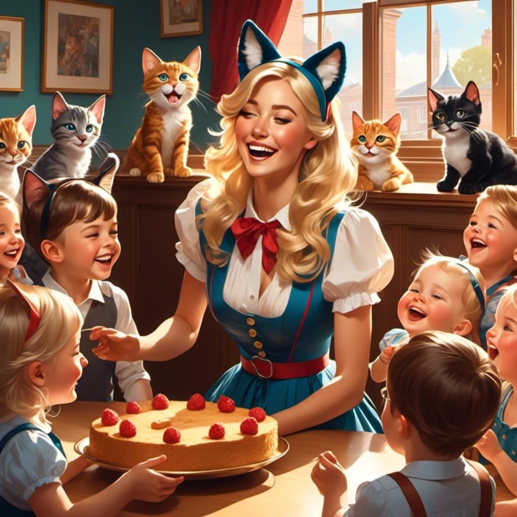 It's Jessica's birthday and Julie has brought cake and cats ...