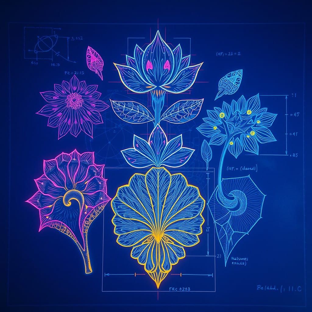 Intricate Nature Drawings in Vibrant Ink Style