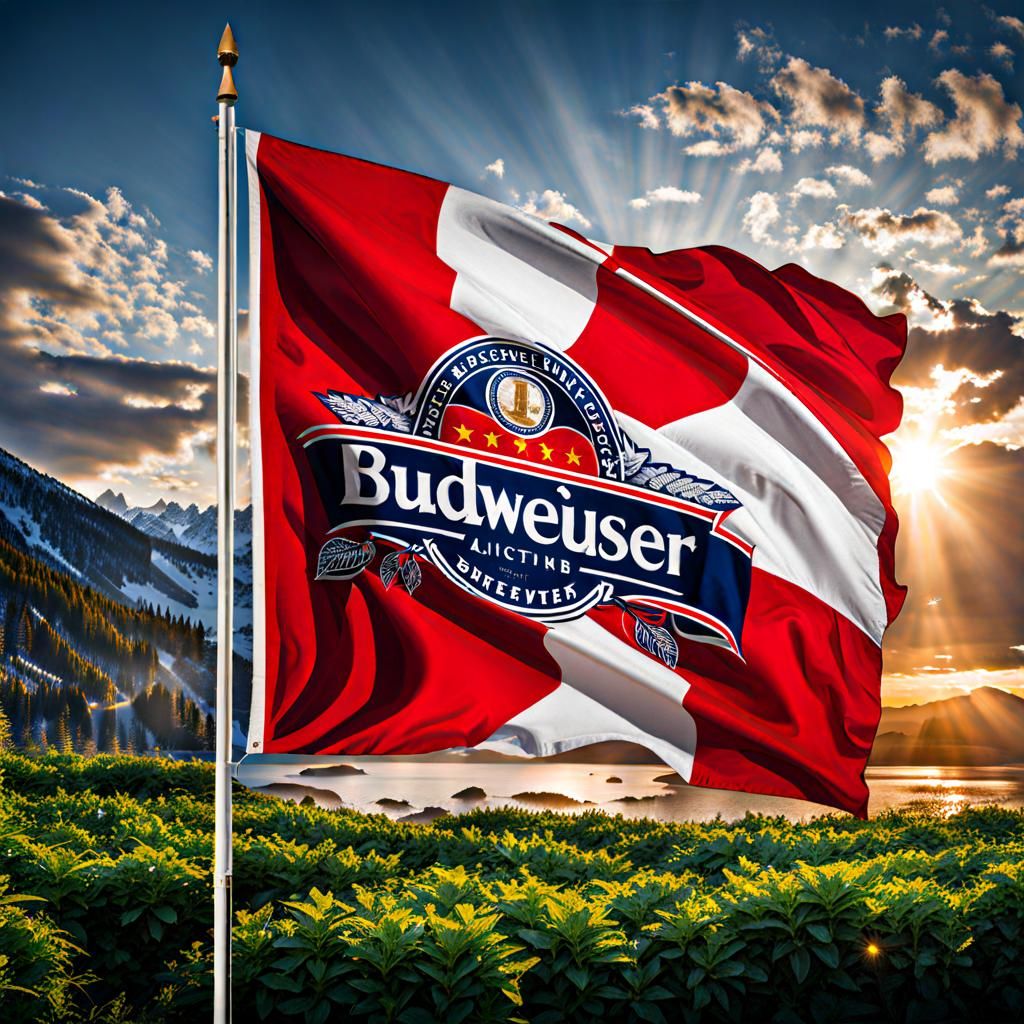 Budweiser Beer Flag Art
