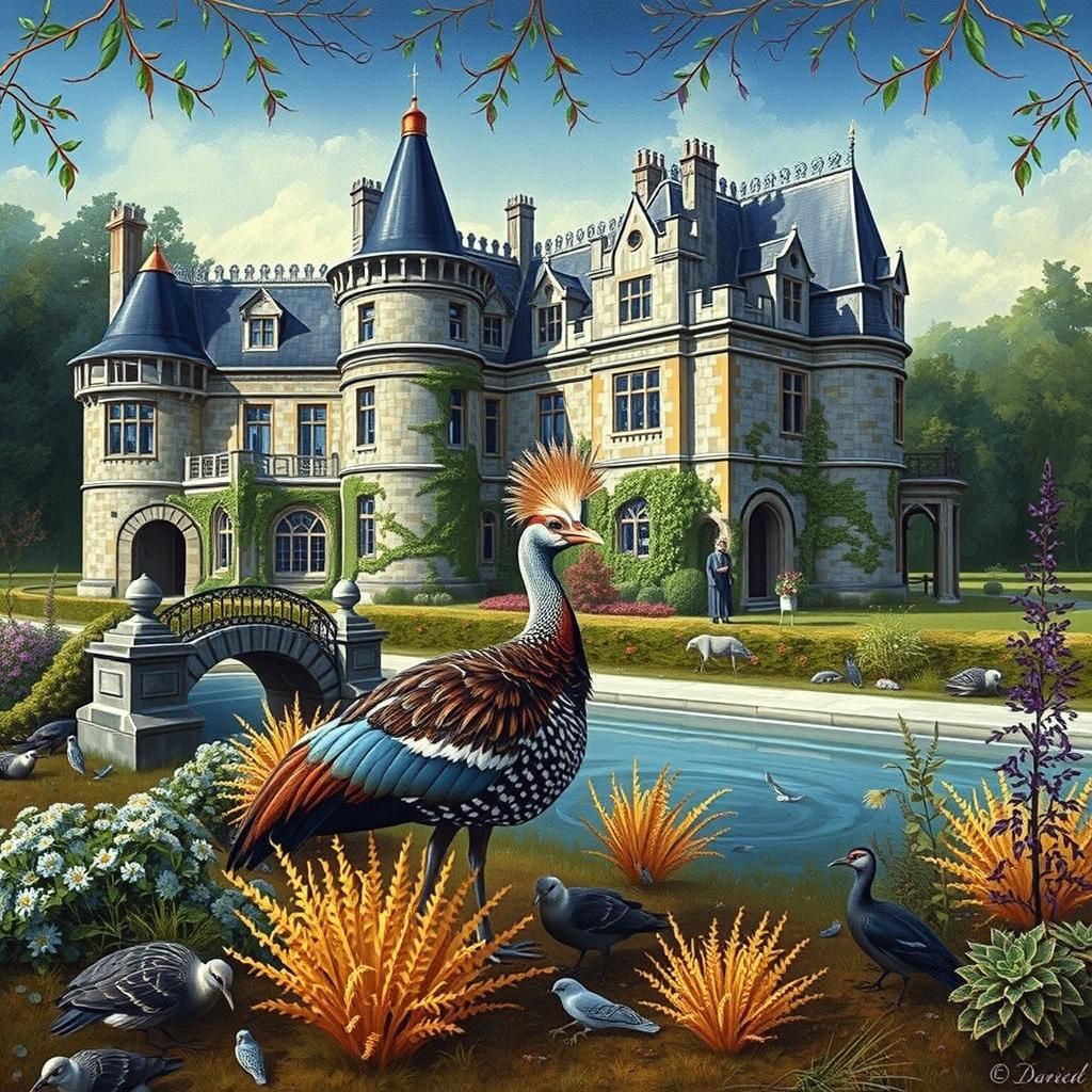 Regal Bustard in English Manor Garden