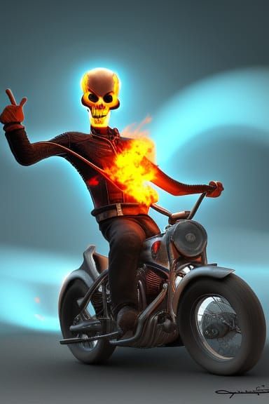 Ghost Rider in Pixar-Inspired 3D Art