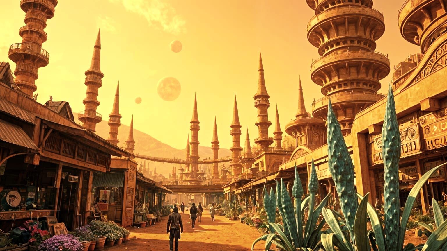 Arrakoria Market District: Infrared Surrealism