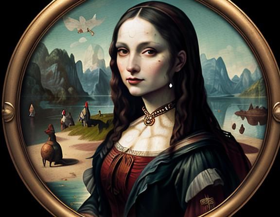 Harley Quinn as Mona Lisa in Potter Style