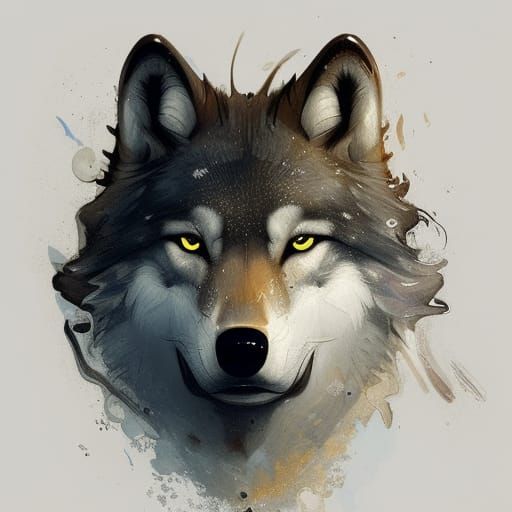 Hyperdetailed Wolf Portrait in Artstation Style