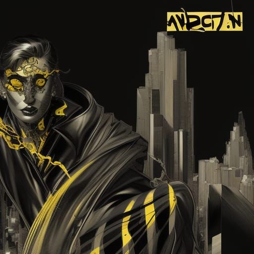 Noir Comic Book Cover in Yellow and Black