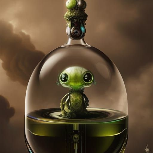 Alien inside a bottle