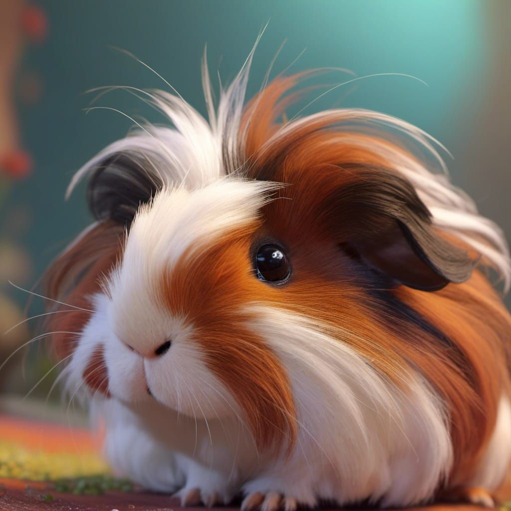 Pixar-Style Guinea Pig with Big Eyes