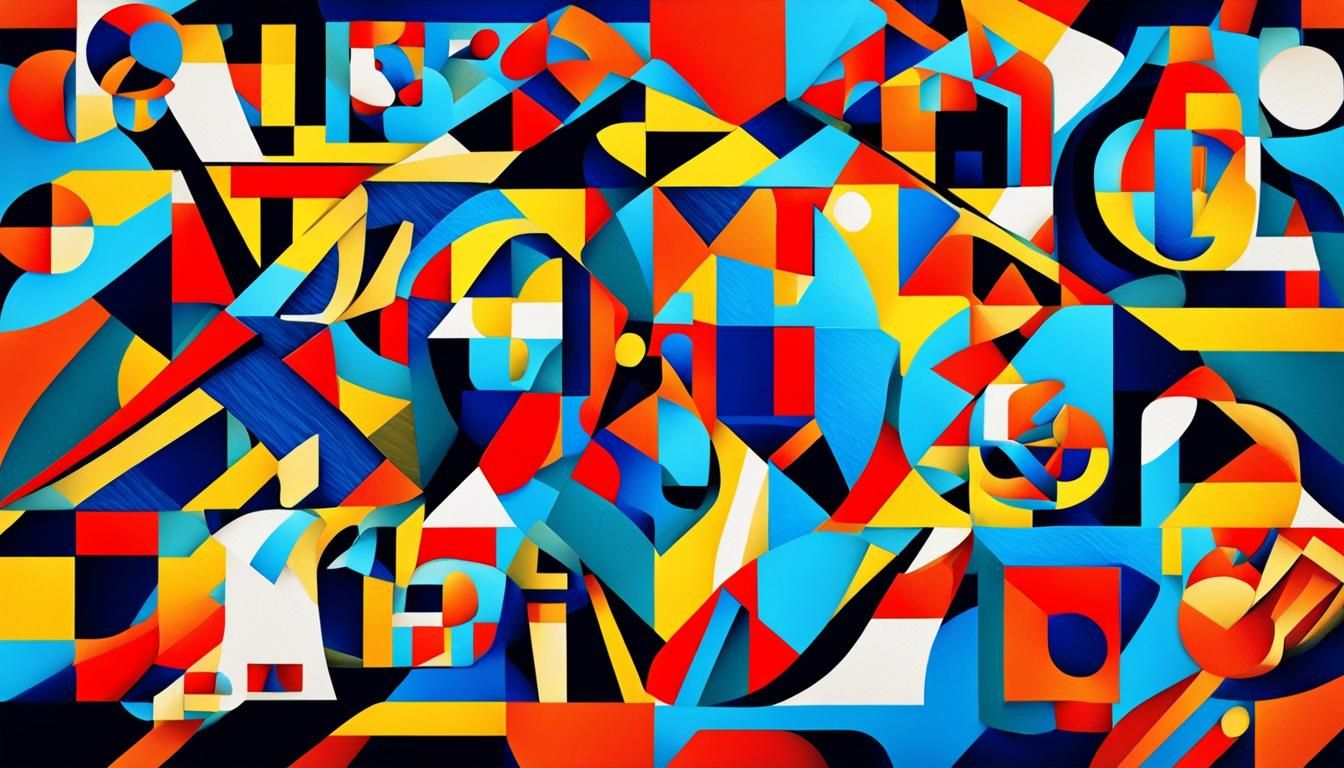 Geometric Cubist Logo in Art Deco Style