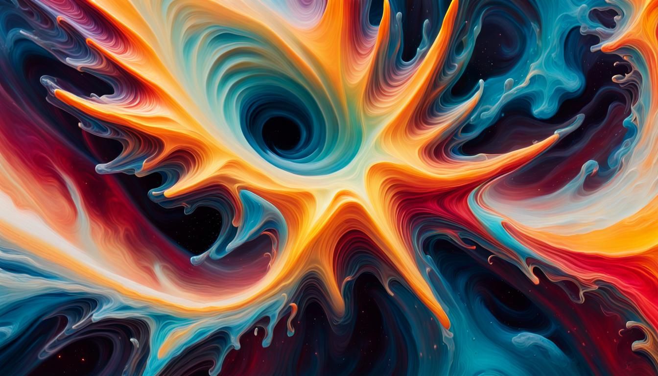 Spinning Stars in Impasto Oil Paint Maelstrom