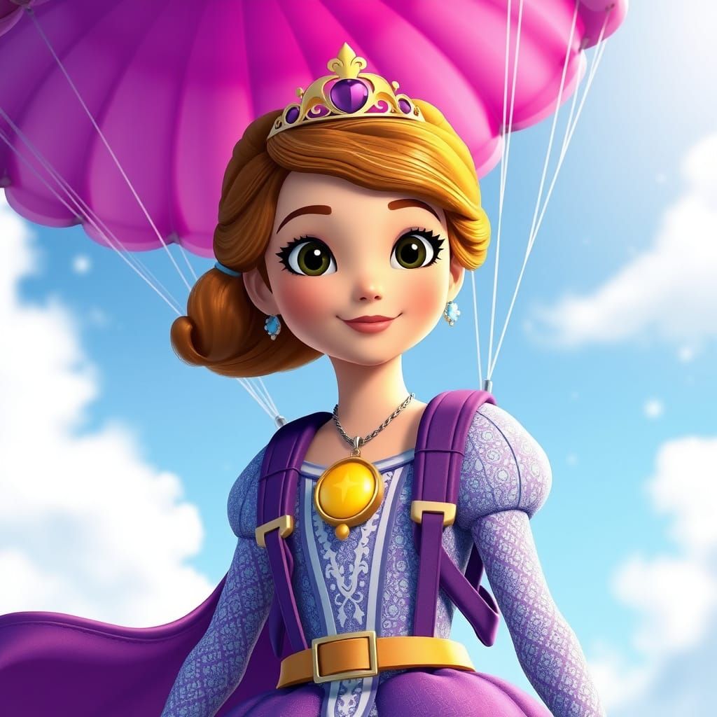 Princess Sofia with Purple Parachute, Disney Style
