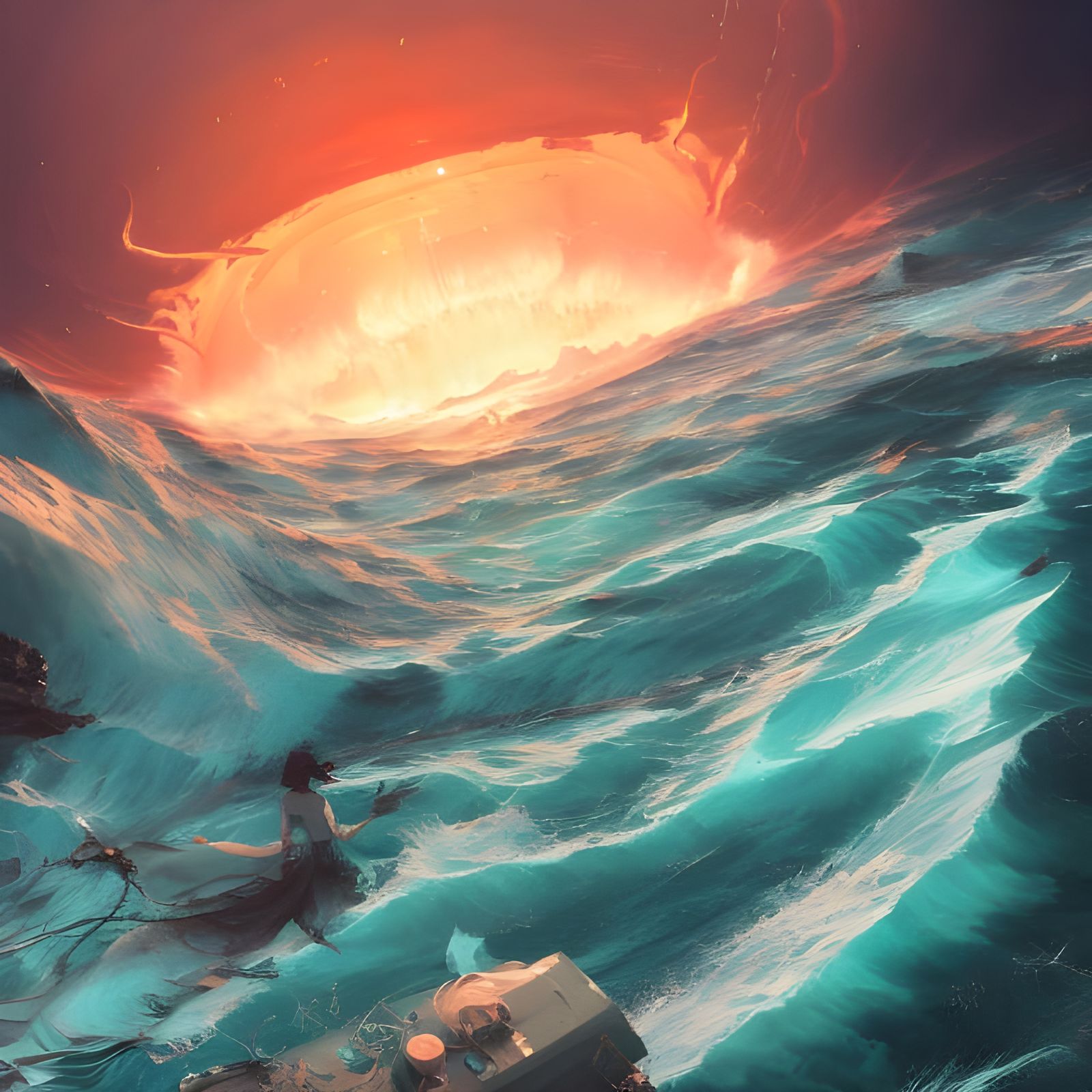 Ocean Maelstrom Digital Illustration in 8k Resolution
