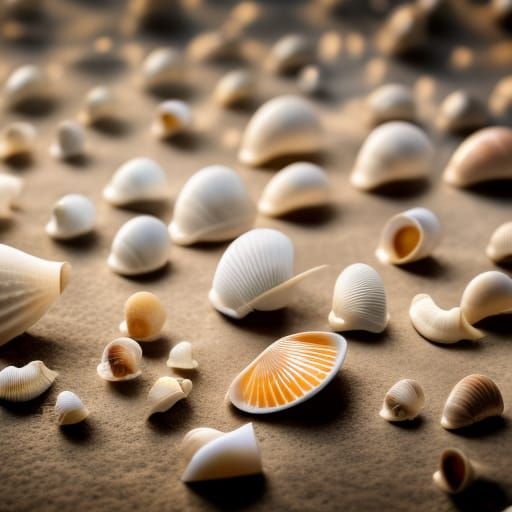 Macro Photograph of Sea Shells with Bokeh