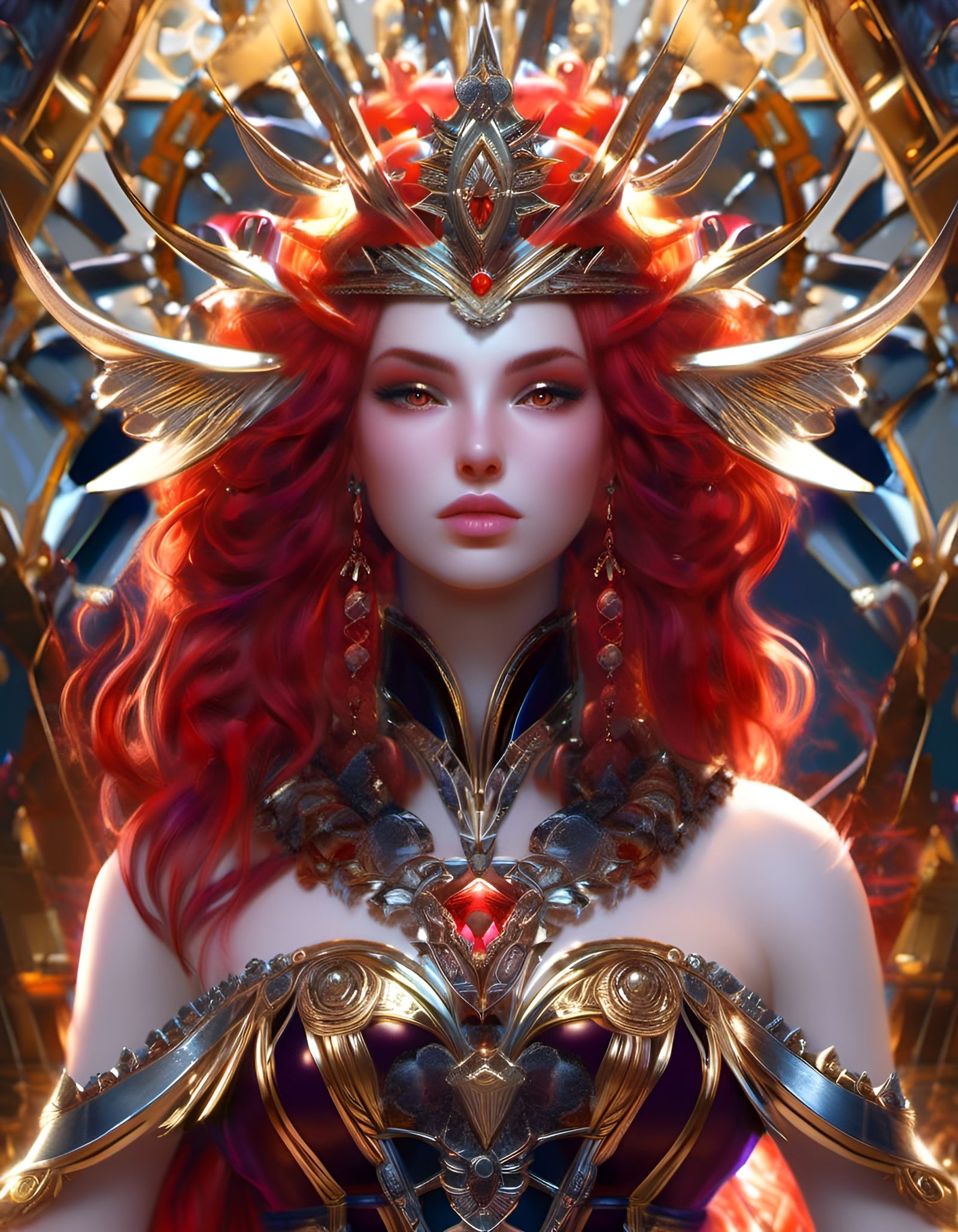 Fantasy Warrior Princess Portrait in Macabre Witchcore Style