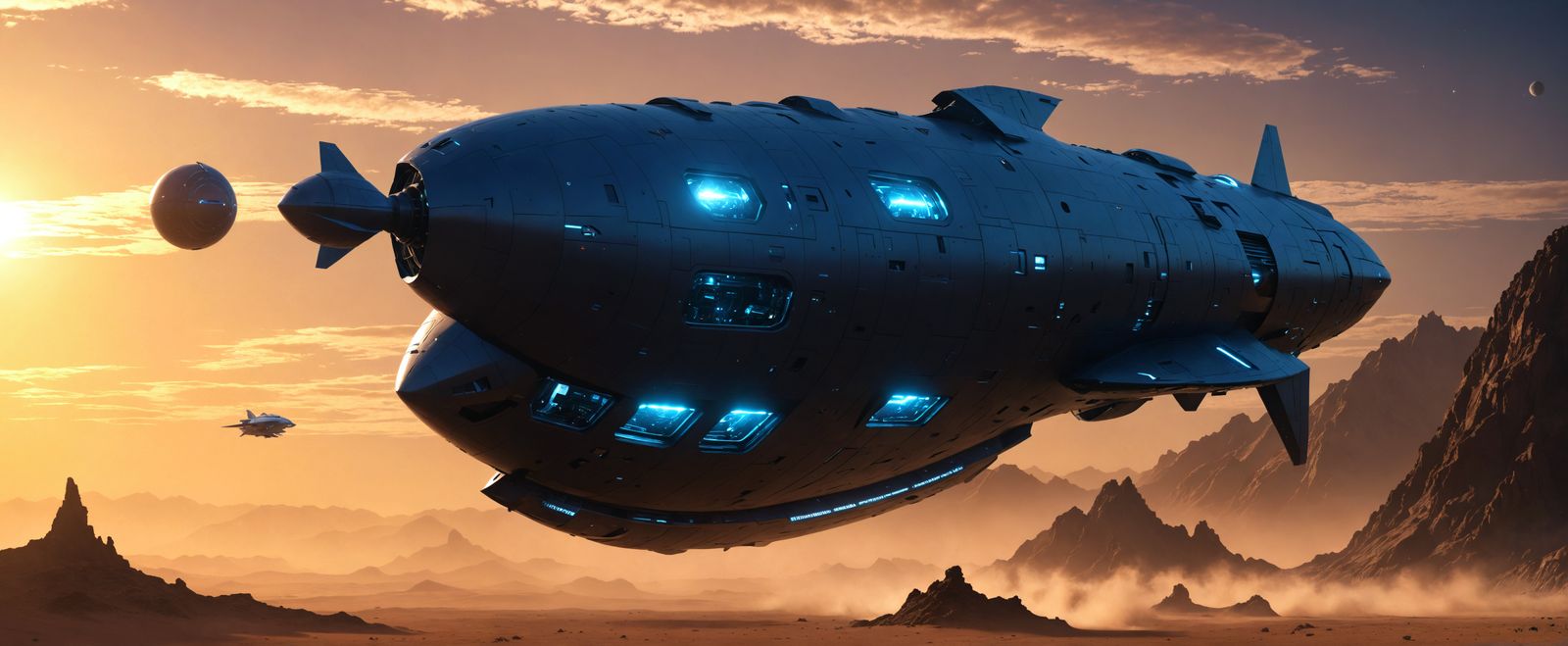 Futuristic Whale-Shaped Spaceship: Solomon AMS-7 Fortress