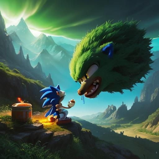 Sonic the Hedgehog Fanart with Chaos Emeralds