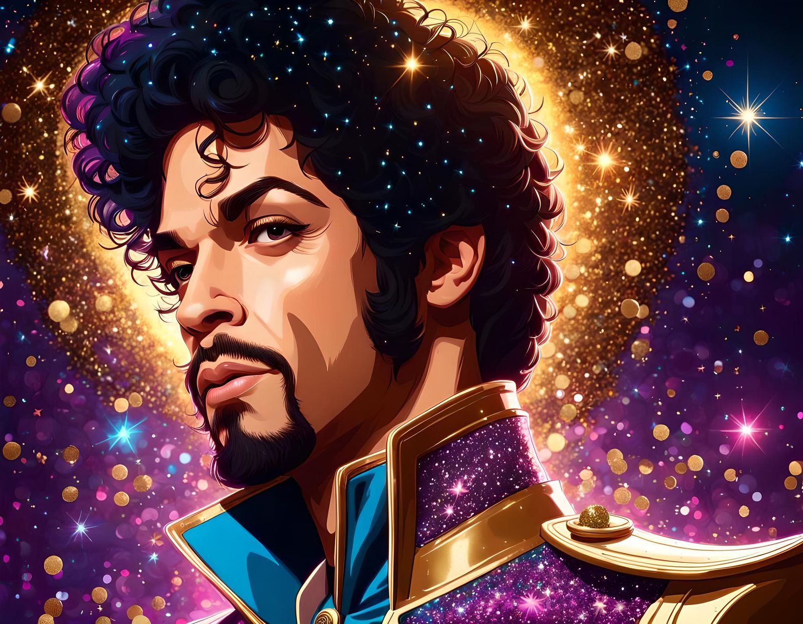 Prince Portrait with Glitter and Sparkles