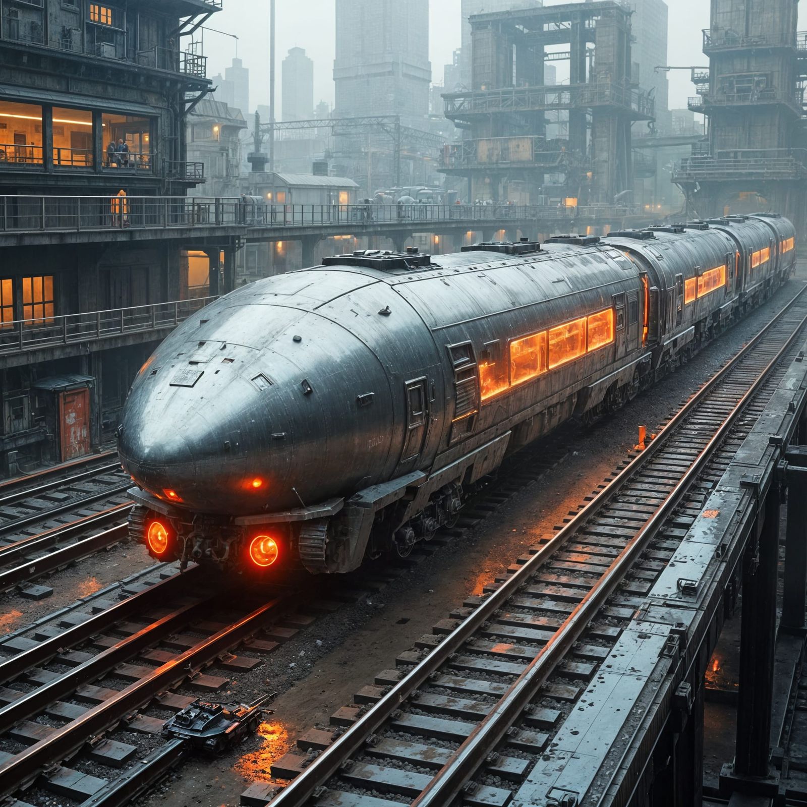 Industrial Steel City Trains with Fluid Tanks