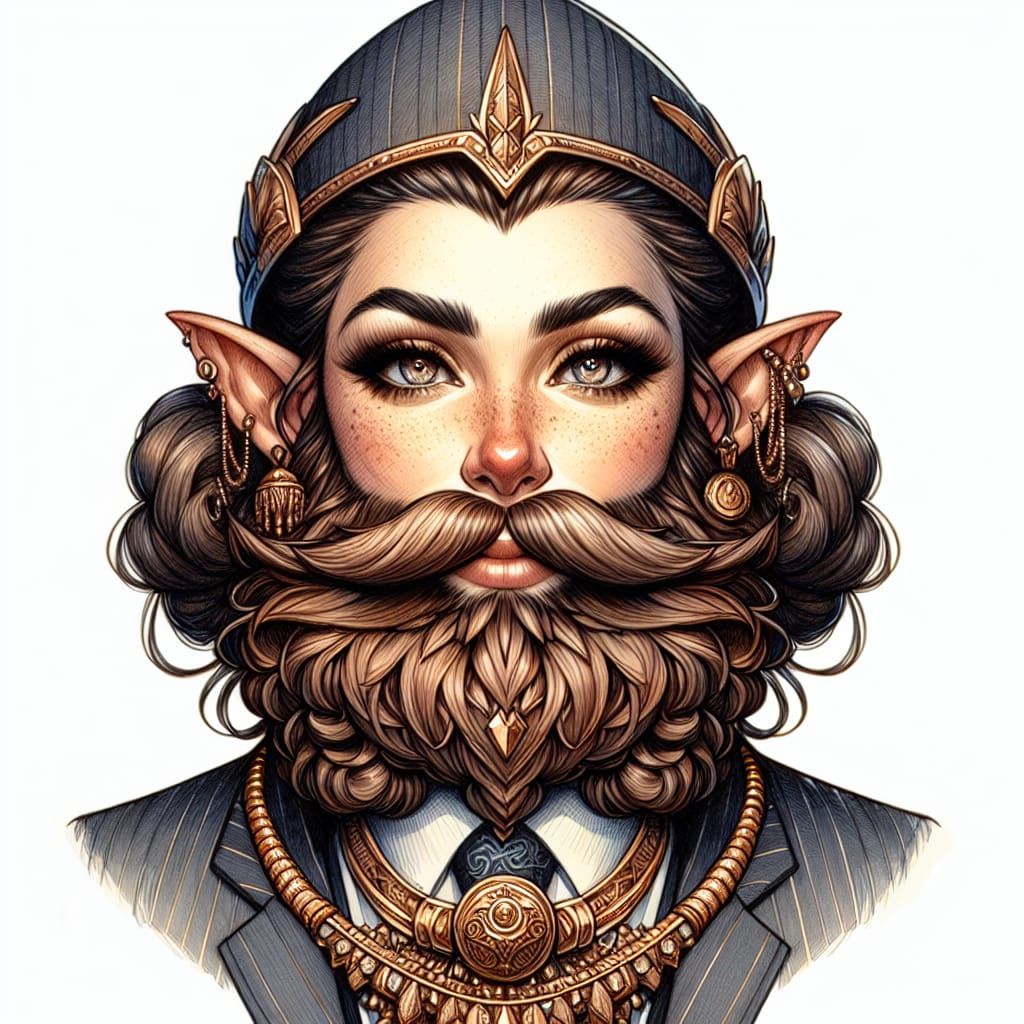 Ambassador Hudora Windmail, bearded dwarf woman