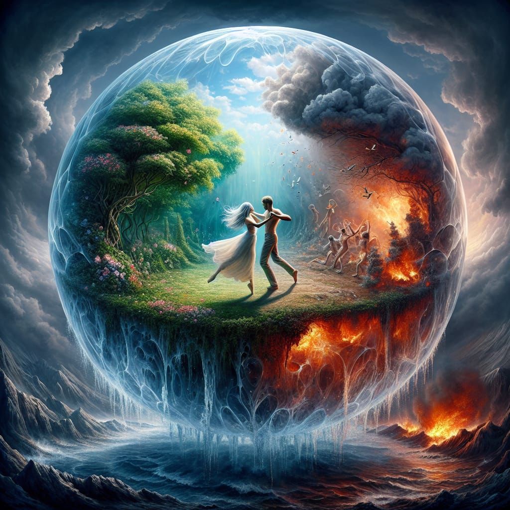 Tranquil Oasis Amidst Turbulent Chaos