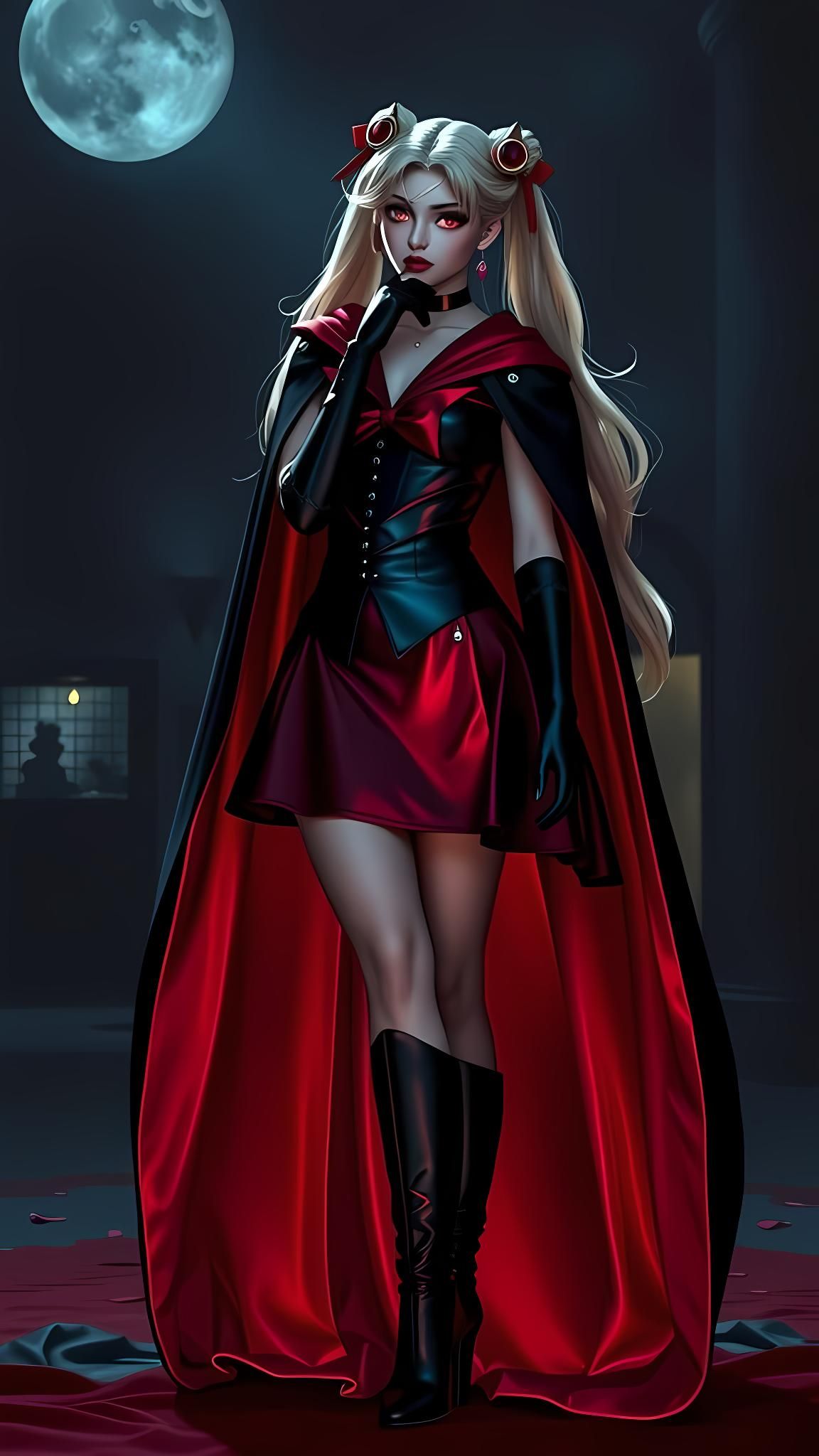 Vampire Sailor Moon in Dark Anime Style