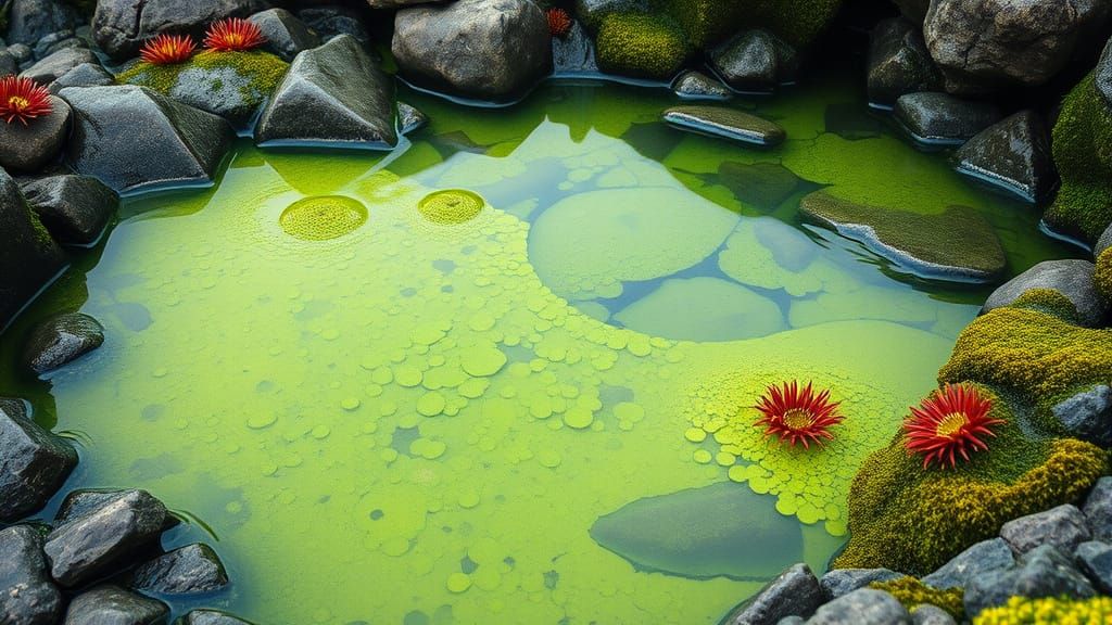 Coastal Algae in Impressionist Style