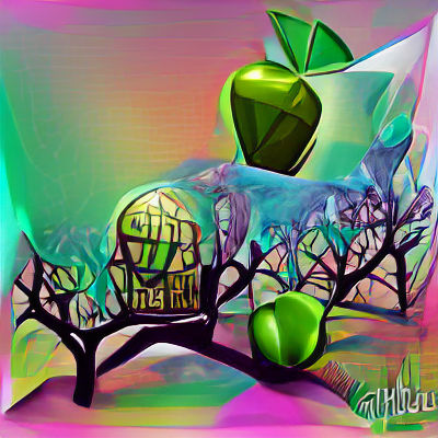 Whimsical Apple Character in Storybook Style